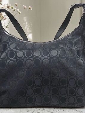 Vintage Salvatore Farragamo Gancini Monogram Hobo Bag with COA